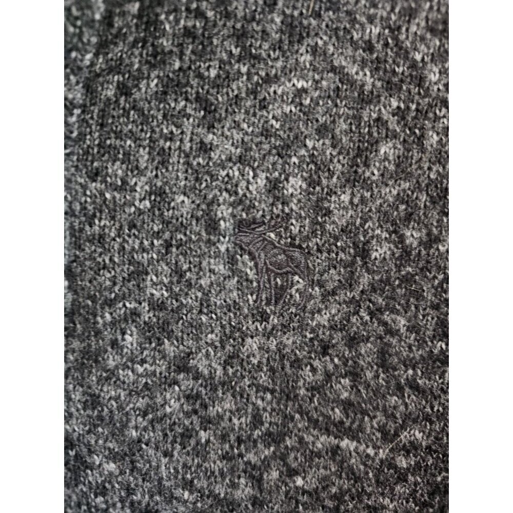 Abercrombie & Fitch Moose Sweater Mens XL Charcoal Heather Shawl Collar 3 Button - Picture 4 of 8